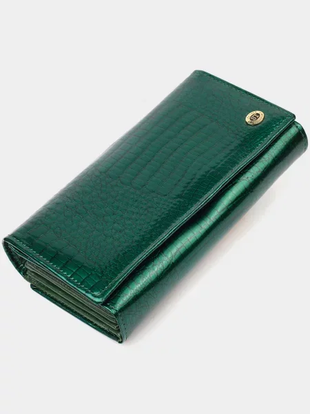 Кожаный кошелек St Leather Accessories зеленый