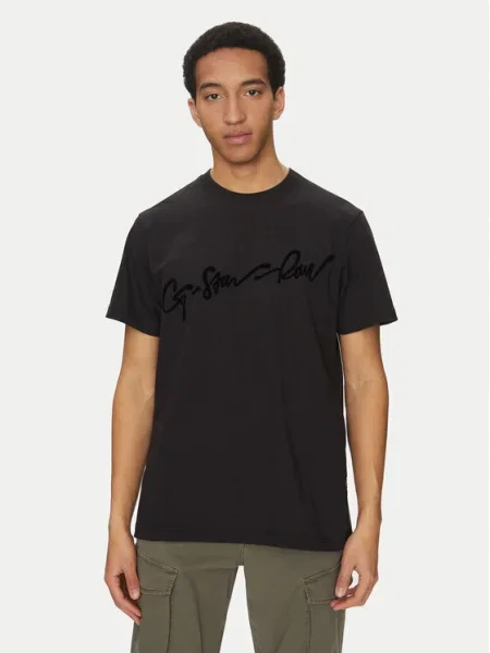 G-Star Raw Tricou Floock G-Script negru