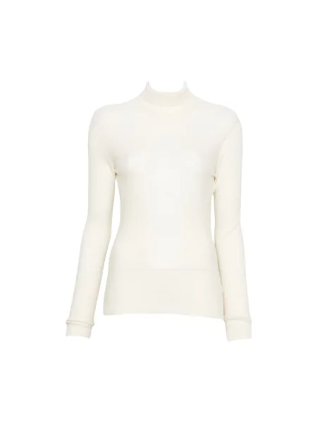 Sweter z golfem Fabiana Filippi z cekinami biały