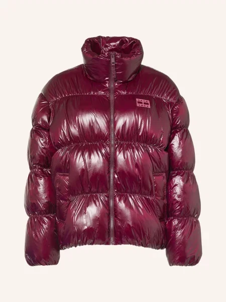 Vatovaná bunda Tommy Jeans červená