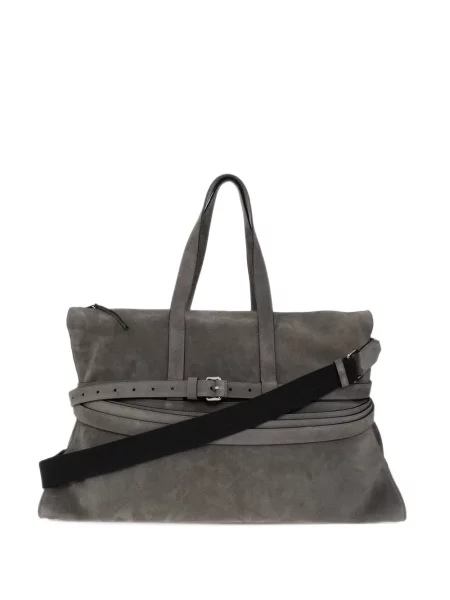 Cravată Moschino din piele de căprioară cu legături gri
