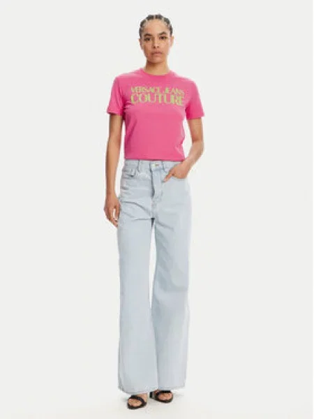 Tričko Versace Jeans Couture růžové