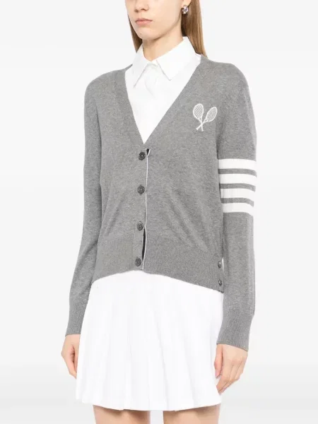 Cardigan Thom Browne tenis cu autograf gri