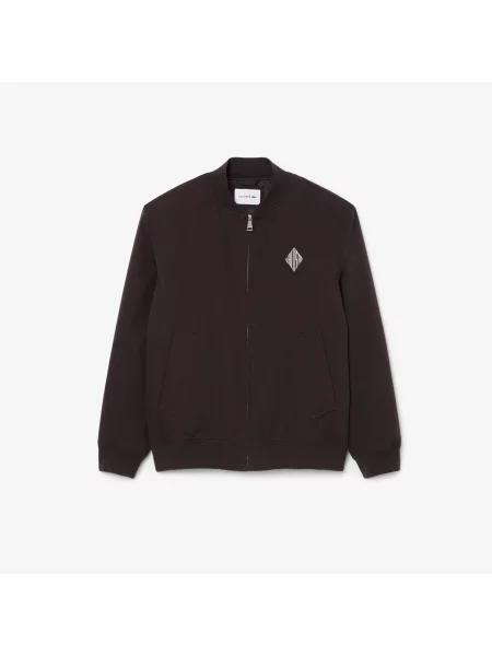 Lacoste Kurtka Bomber Ze Stójką Ciemnobrązowa brązowy