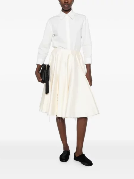 Gulerat lung cămașă Jil Sander clasică alb