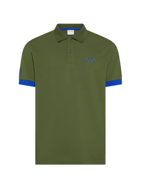 Tricou polo Sun68 cu broderie verde
