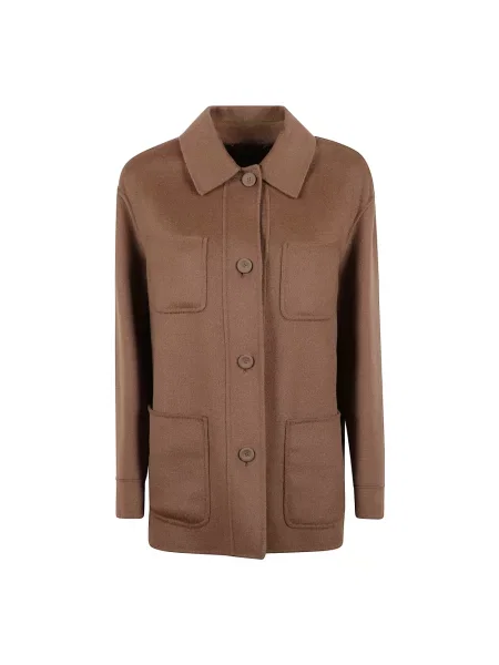 Kurtka Max Mara Studio z kaszmiru brązowa