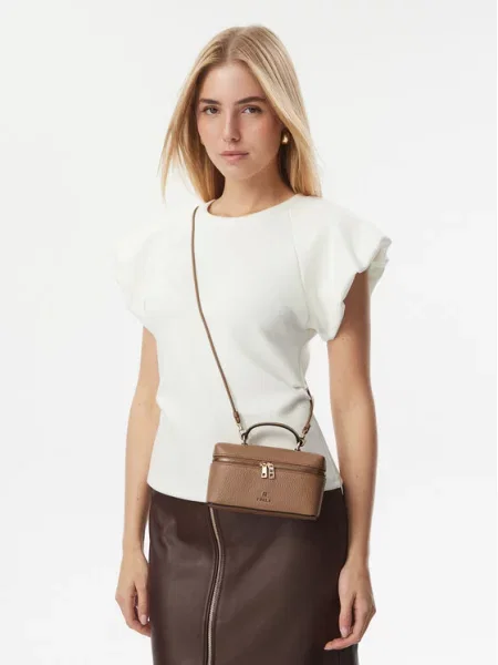 Furla keresztpántos táska női bőr Camelia Micro bézs