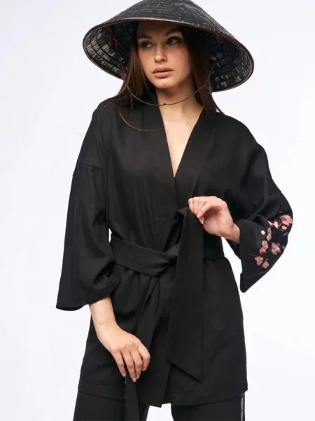 Кардиган TUR льон/бавовна чорний