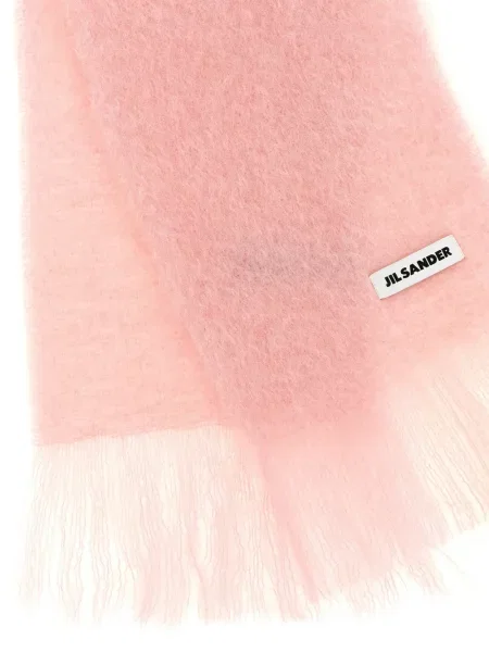 Fular Jil Sander cu franjuri roz
