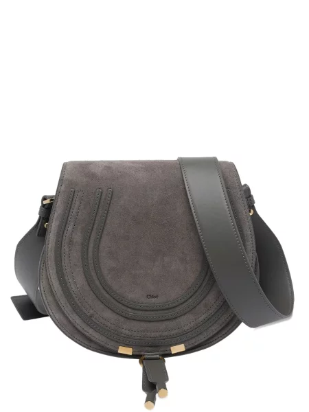 Geanta crossbody Chloé din piele de căprioară gri