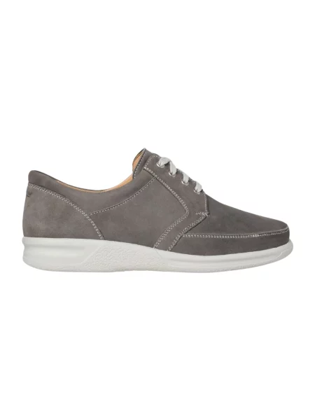 Sneakersy Ganter sznurowane skórzane szare