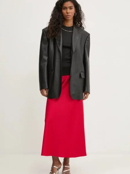 Спідниця HUGO maxi розкльошена червоний