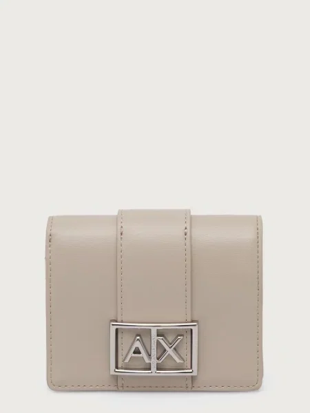 Armani Exchange portofel cu imitație de piele bej