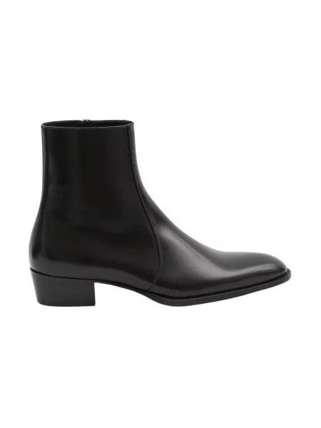Botki Saint Laurent skórzane czarne