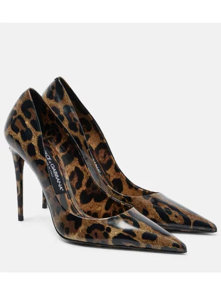 Pantofi cu toc Dolce&gabbana din piele cu imagine cu model leopard
