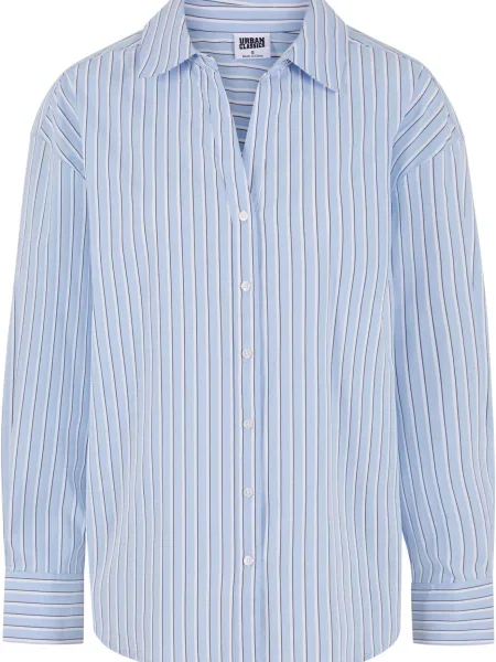 Urban Classics Bluză bleumarin / albastru deschis alb