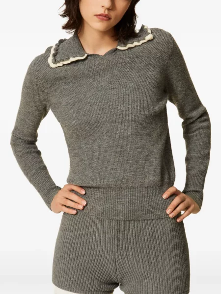 Pantaloni scurți Twinset tricotate gri