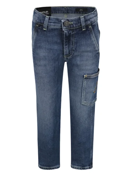 Jeansy straight leg dziecięce Dondup niebieskie