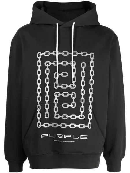 Hanorac cu glugă Purple Brand cu imagine negru