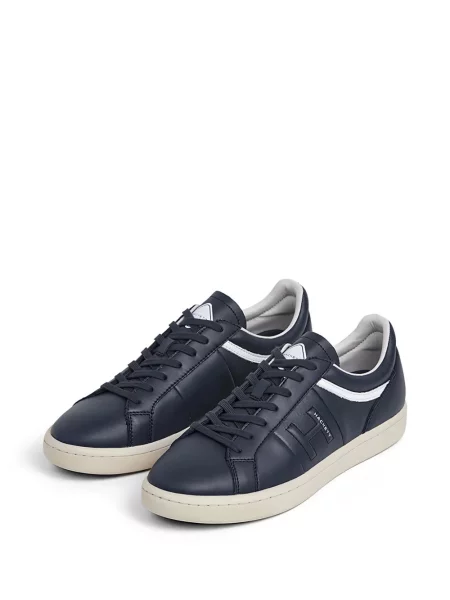 Sneakerși Hackett cu dungi cu autograf albastru