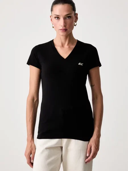 Armani Exchange tricou pentru femei din cu negru