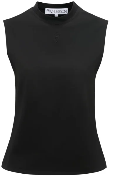 Top Jw Anderson cu broderie negru