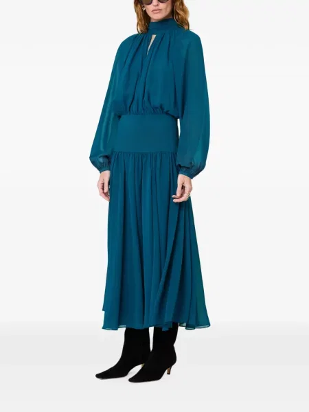 Rochie midi Nicholas cu legături albastru