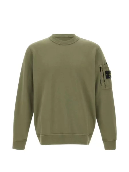 Hanorac crewneck Stone Island cu strasuri verde
