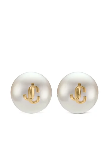 Cercei Jimmy Choo cu perle alb