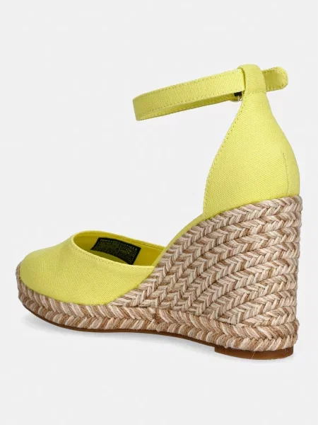 Tommy Hilfiger espadryle na koturnie FLAG HIGH WEDGE ESPAD CLOSED TOE żółte