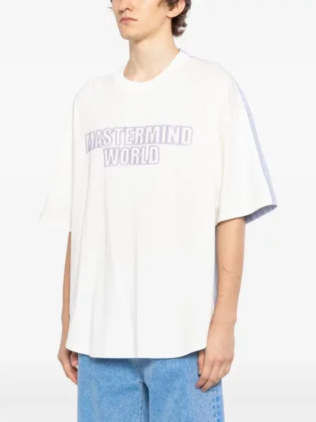 Tricou Mastermind World cu dungi alb