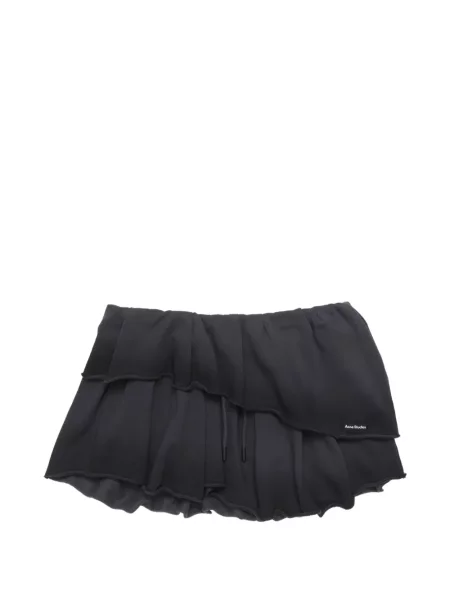 Șnur de strângere fusta mini Acne Studios cu volane negru