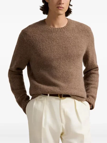 Πλεκτή μακρύς φόρεμα σε στυλ πουκάμισου Polo Ralph Lauren με halter λαιμόκοψη λευκό