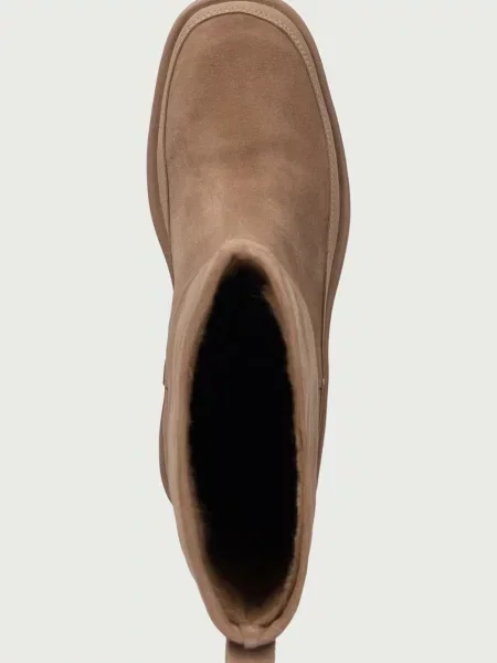 Calvin Klein bokacsizma platformos női velúr FLATFORM MID BOOT SUEDE WL bézs