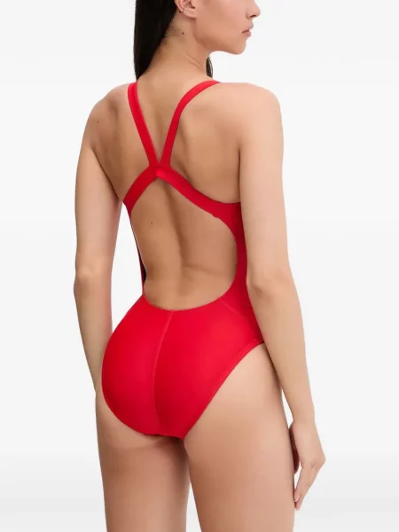 Slip de baie Nike cu cordon cu imagine tricotate albastru