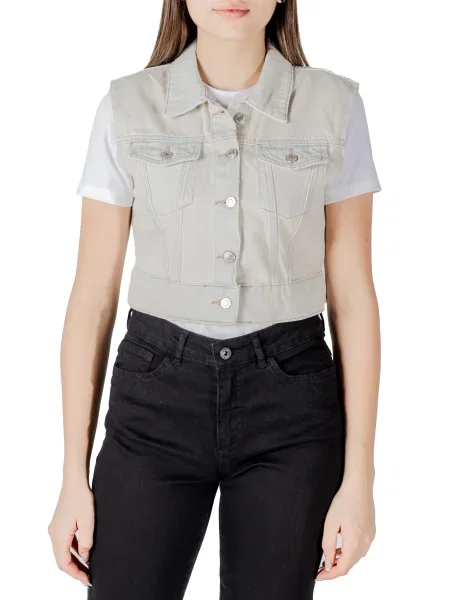 Kamizelka jeansowa Only biała