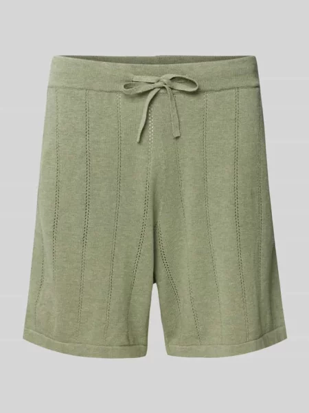 Szorty o kroju regular fit z ażurowym wzorem Colours & Sons zielone