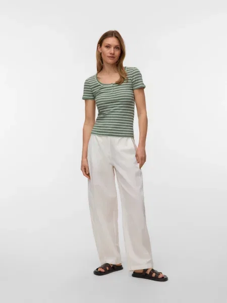 VERO MODA Tričko VMSEA trstinová biela