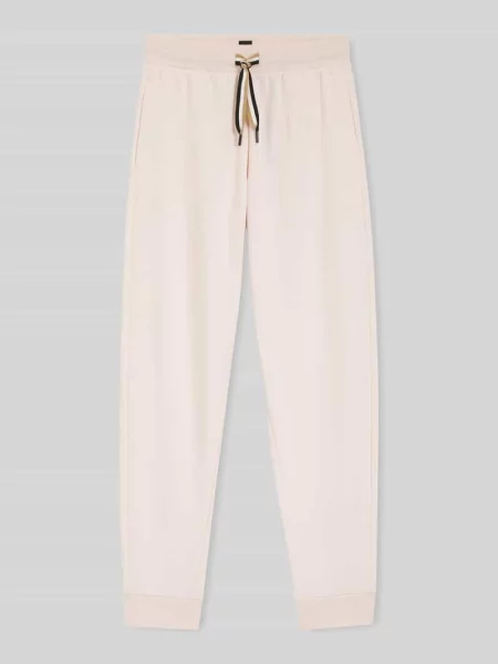 Spodnie dresowe o kroju regular fit z mieszanka bawełny model CP STRIPE_PANTS CUFF' Boss różowe