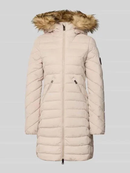 Płaszcz pikowany o kroju regular fit z obszyciem ze sztucznego futra model ‘Fuji’ Superdry