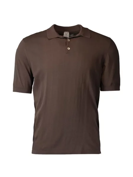 Scurt tricou polo Eleventy maro