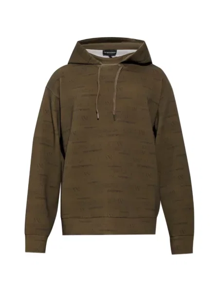 Hanorac cu glugă Emporio Armani cu imagine verde