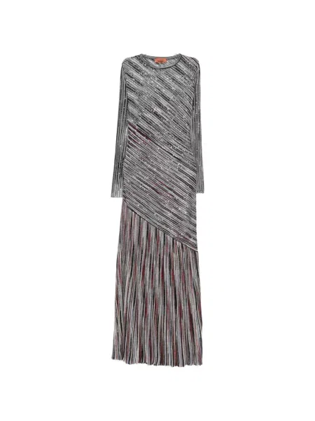 Rochie maxi Missoni cu paiete cu dungi negru