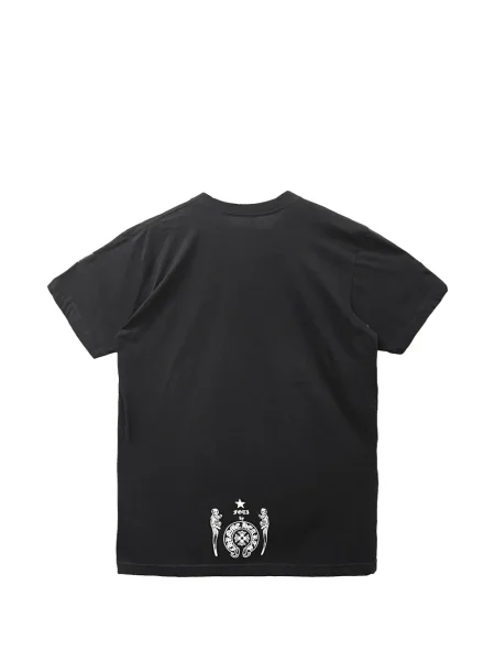 Къс тениска Chrome Hearts със сърца черно
