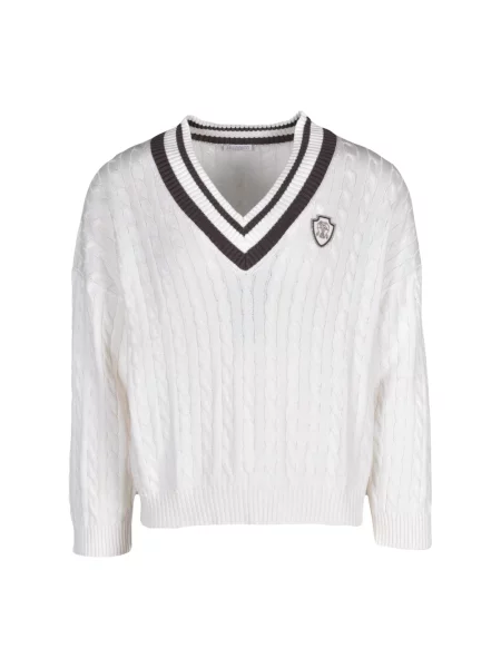 Krótki sweter Brunello Cucinelli biały