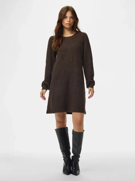 PIECES Rochie tricotat PCSally ciocolatiu
