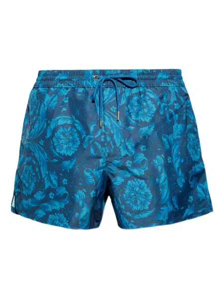 Slip de baie Versace cu model floral albastru