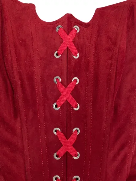Велурен топ Mitiliane Couture с връзки червено