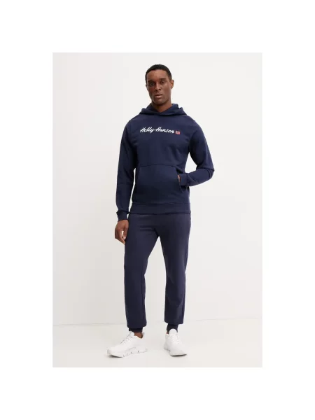 Helly Hansen bluza granatowy z kapturem z aplikacją niebieska